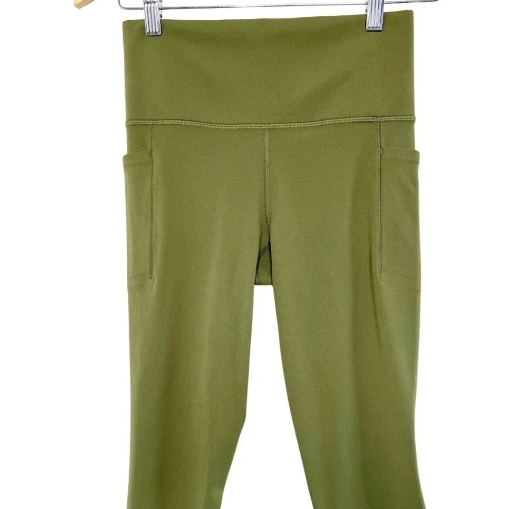 Athleta Salutation Stash Pocket II 7/8 Tight Olive Green High Rise Leggings S - Picture 3 of 8